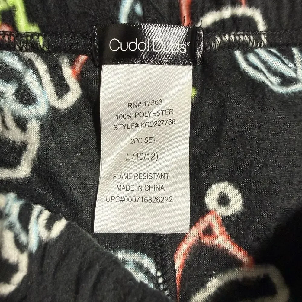 Cuddl Duds Fleece Sleep Lounge Pants Pajamas Boys Large (10/12) Christmas